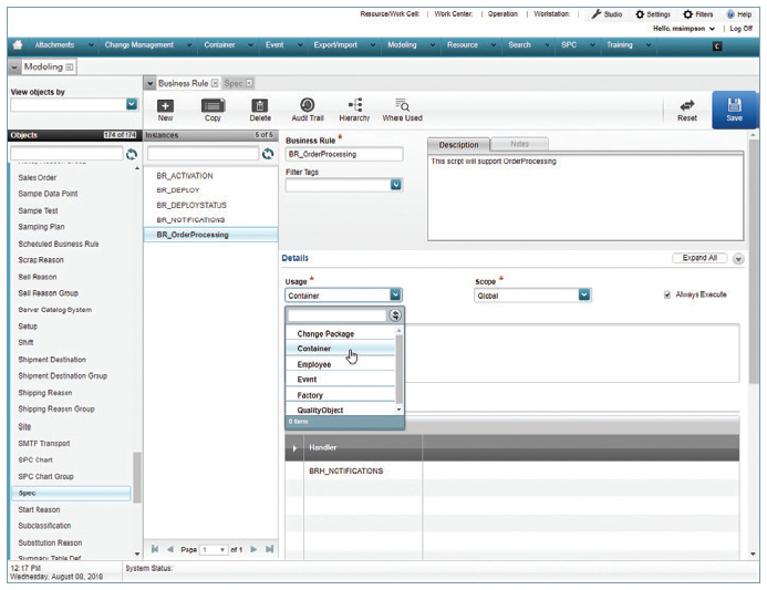 Siemens Opcenter (formerly Camstar) MES Tool
