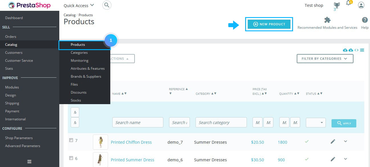 PrestaShop E-commerce