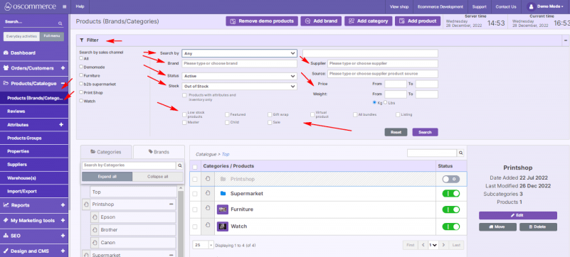 osCommerce E-commerce