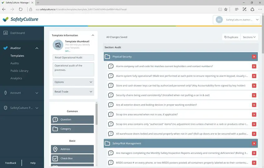 Safety Culture iAuditor EHS Systems