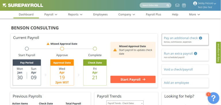 SurePayroll Payroll Software