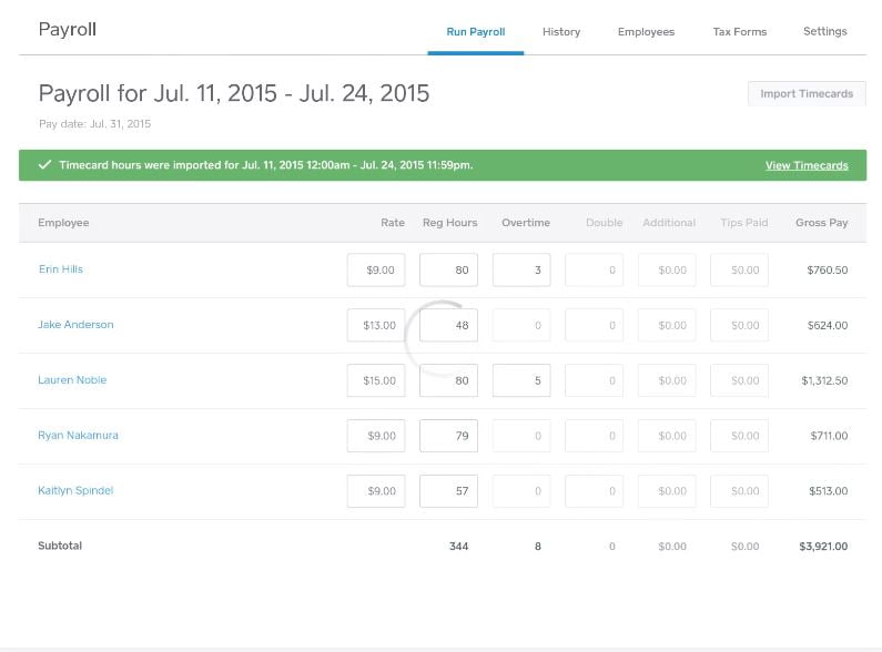 Square Payroll Payroll Software