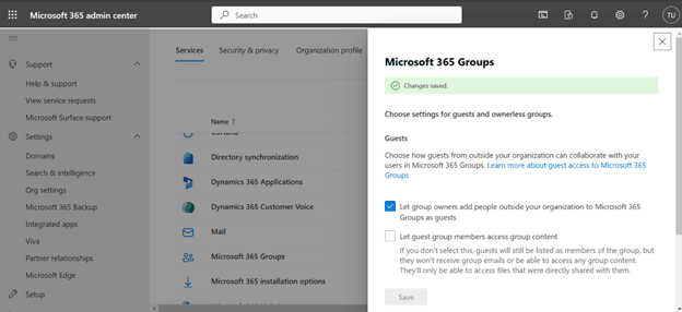 Step 6 - Step 6: Save the Changes - a step by step guide to enabling external members in microsoft 365 groups 6