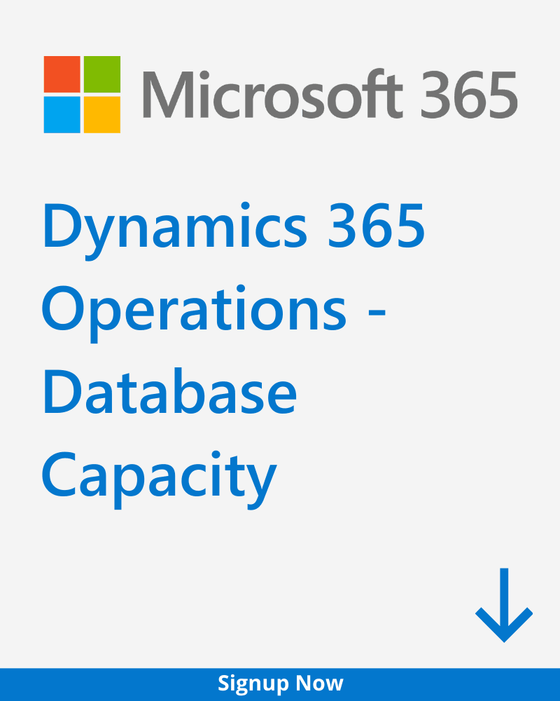 Dynamics 365 Operations – Database Capacity
