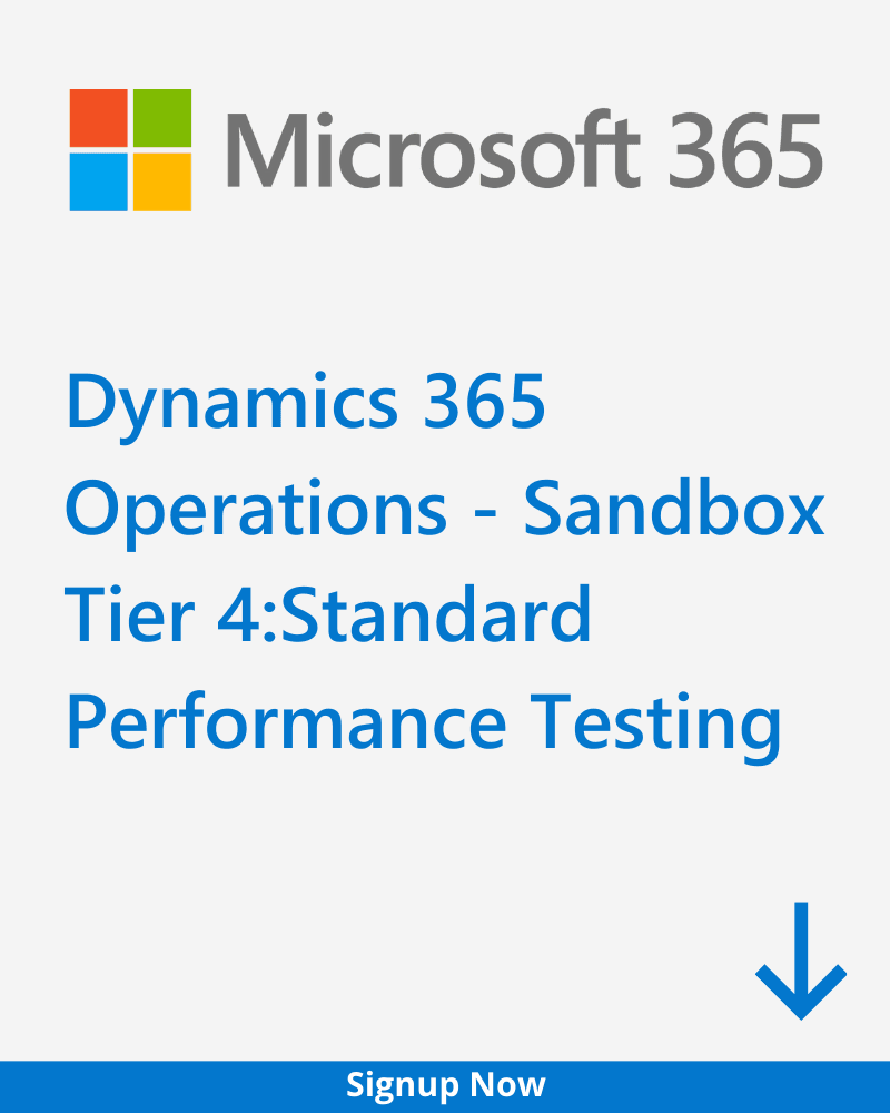 Dynamics 365 Operations – Sandbox Tier 4: Standard Performance Testing plan