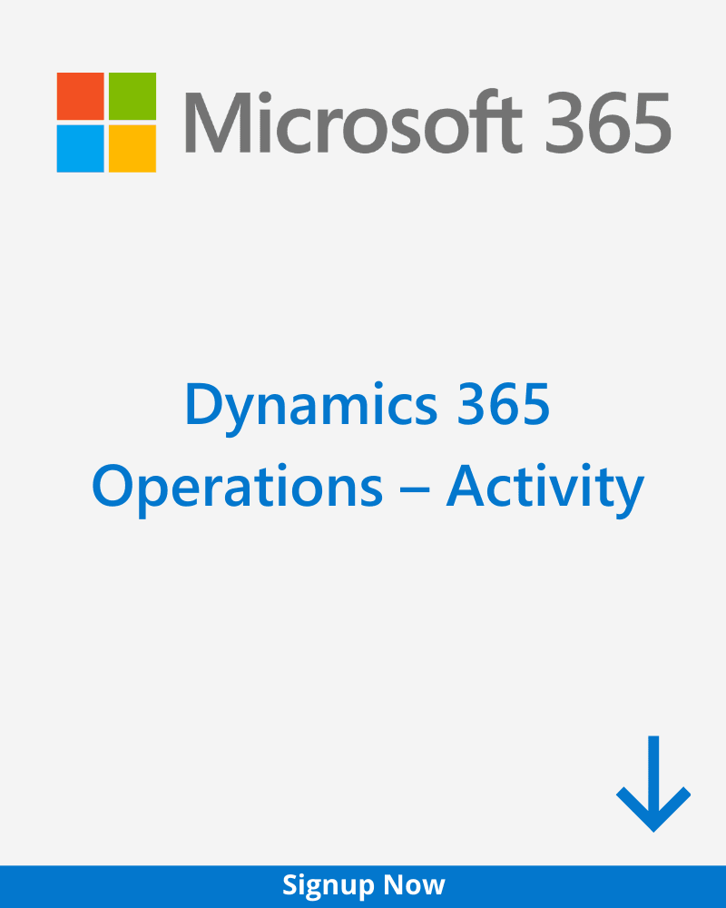 Dynamics 365 Operations – Activity Plan