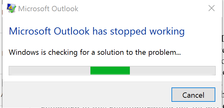 Microsoft Outlook Stopped Working