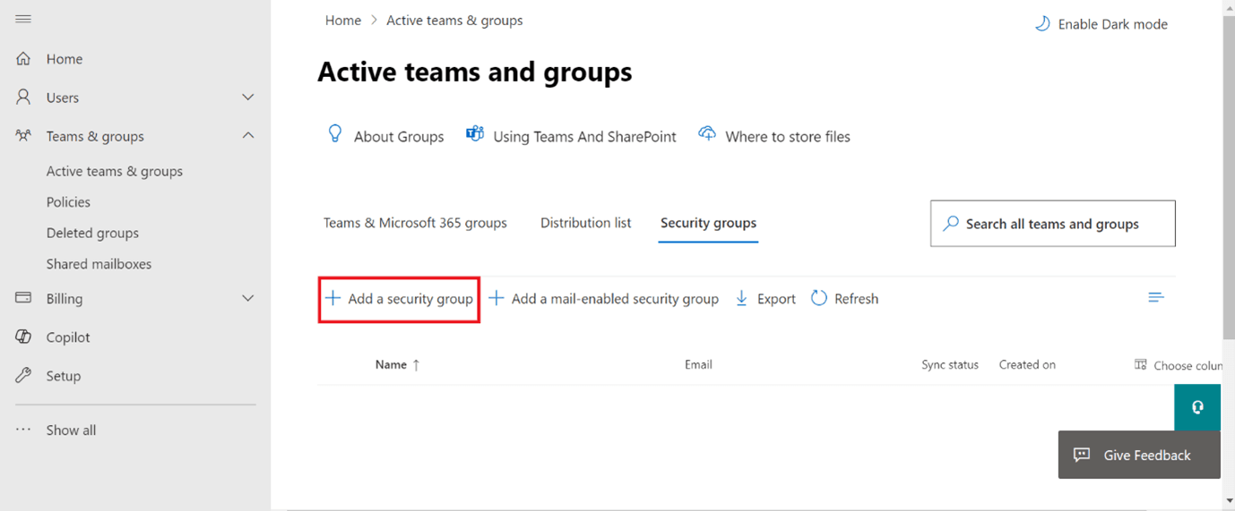 Step 4 - Step 4: Create a New group - step by step guide for creating a security group in office 365 4