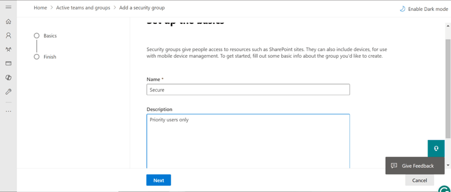 Step 5 - Step 5: Choose group type – Security - step by step guide for creating a security group in office 365 5