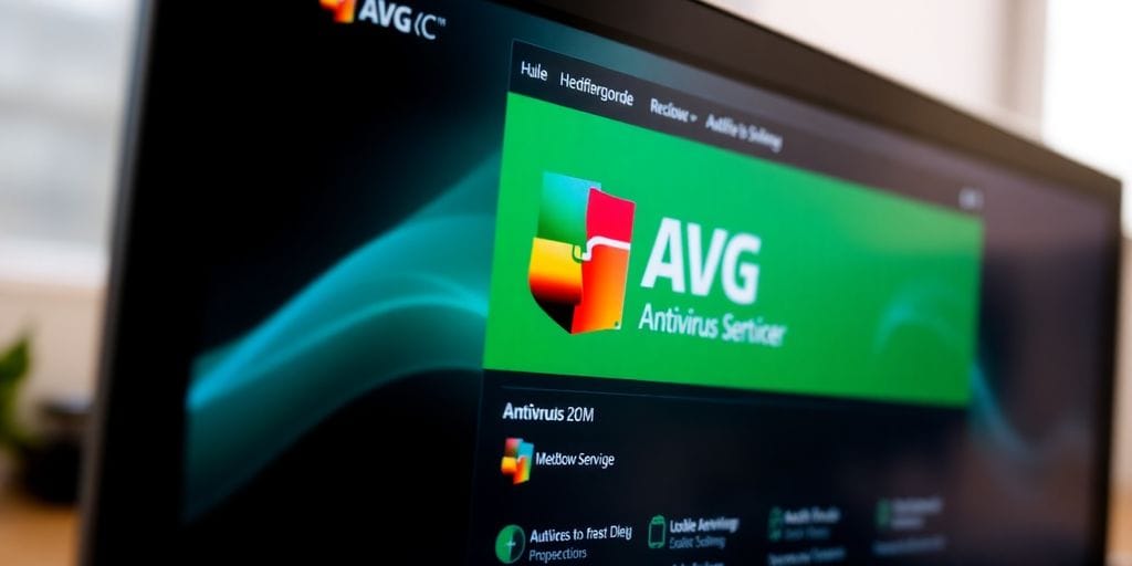 Computer screen showing AVG Antivirus interface.