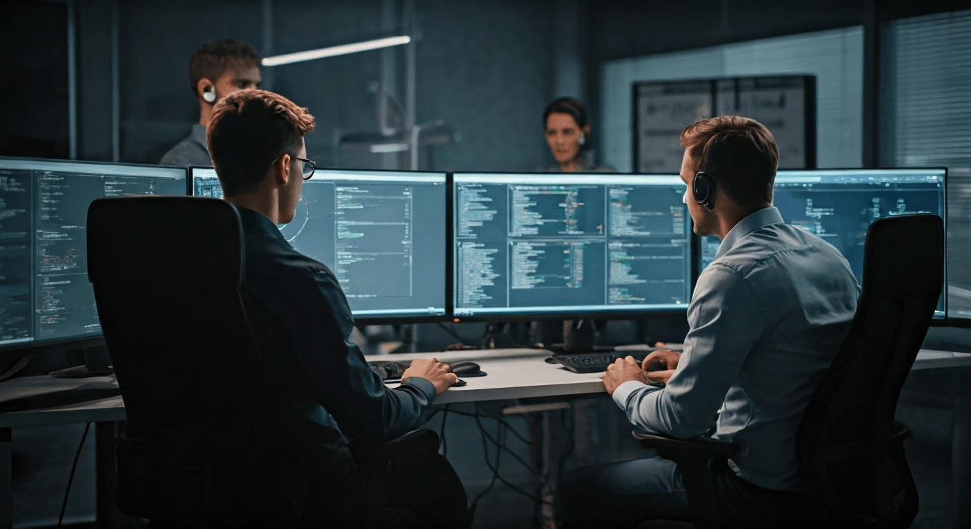 Small business with IT support team.