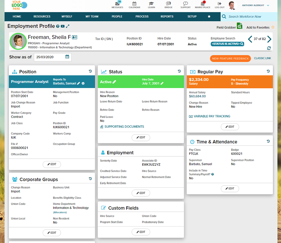 WorkforceNow HRM Systems
