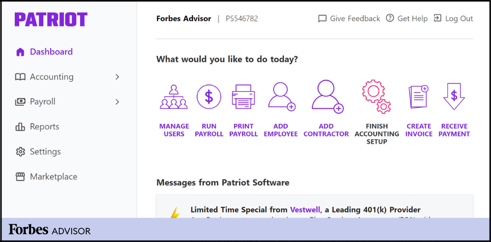 Patriot Software Payroll Software