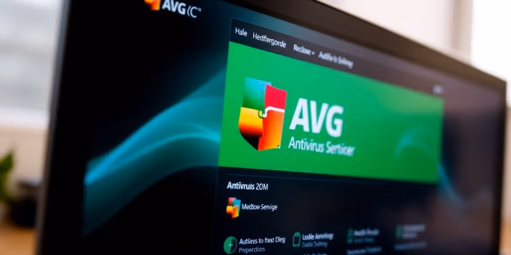 Computer screen showing AVG Antivirus interface.