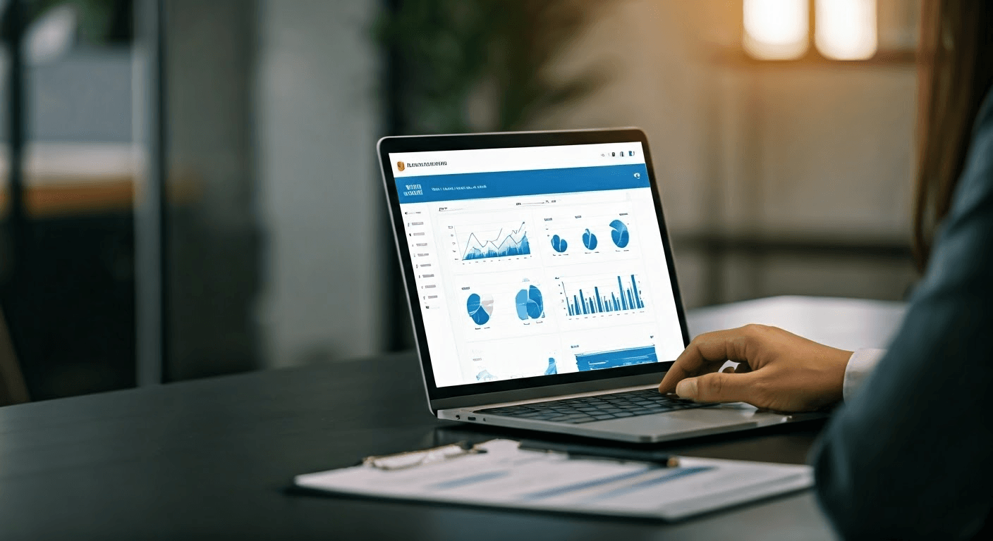 Business professional using Dynamics 365