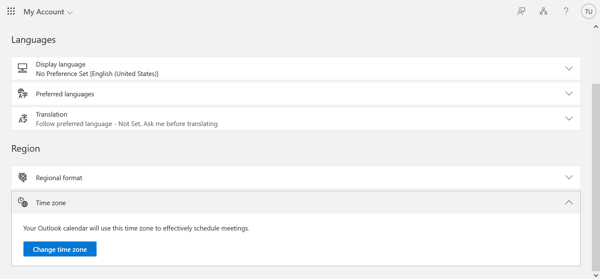 Set User Locale and Time Zone Preferences