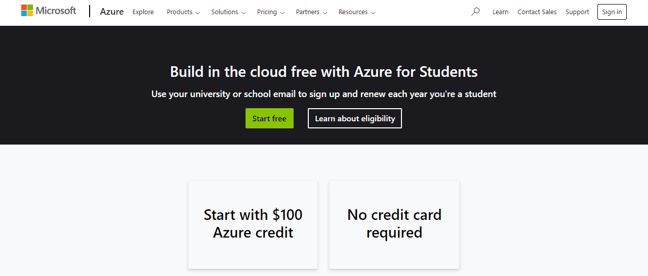 Azure for students