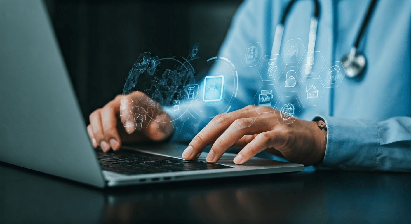 Healthcare professional using secure email