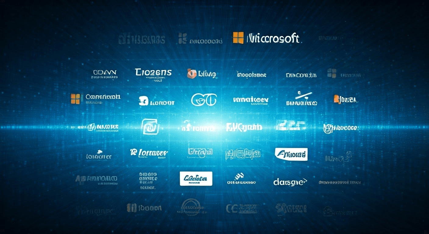 Collage of tech company logos