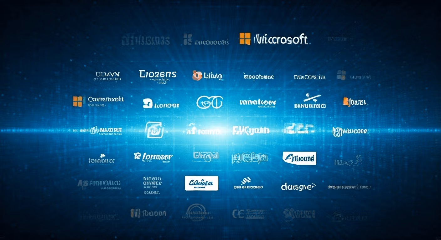 Collage of tech company logos