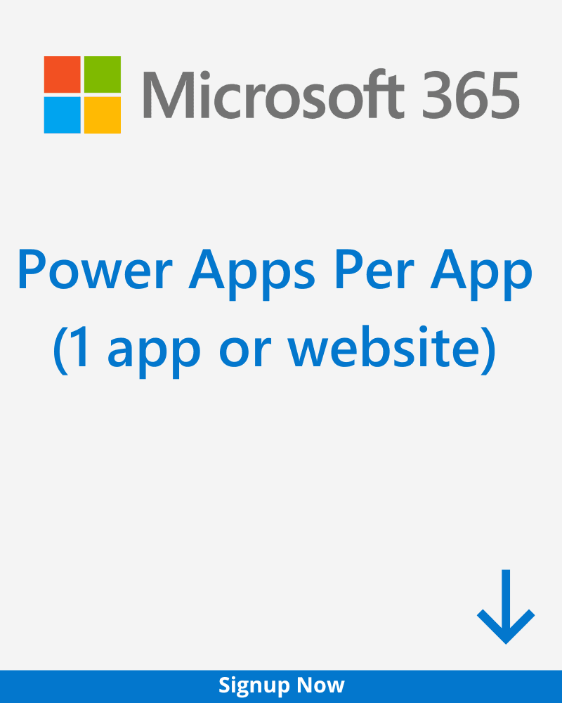 Power Apps Per App (1 app or website)